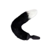 WHIPSMART 4.9 INCH SILICONE VIBRATING PLUG WITH 14 INCH BLACK INDOGO FOX TAIL