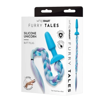 WHIPSMART 4.9 INCH SILICONE PLUG WITH PLAY TAILS UNICORN TAIL
