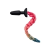 WHIPSMART 4.9 INCH SILICONE PLUG WITH PLAY TAILS RAINBOW TAIL
