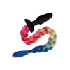 WHIPSMART 4.9 INCH SILICONE PLUG WITH PLAY TAILS RAINBOW TAIL