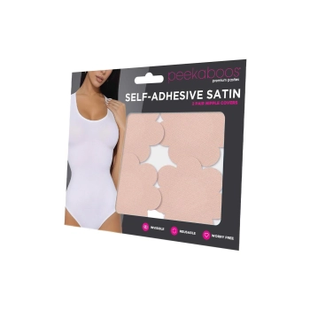 PEEKABOOS SELF ADHESIVE SATIN NIPPLE COVERS, NUDE