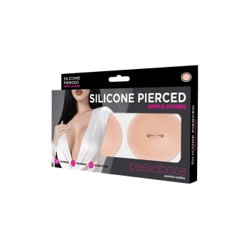 PEEKABOOS SILICONE PIERCED NIPPLE COVERS, FLESH