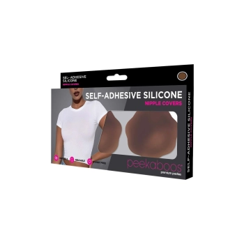 PEEKABOOS SELF ADHESIVE SILICONE NIPPLE COVERS, BROWN