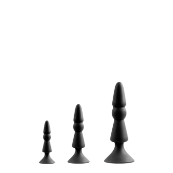 Zestaw-MENZSTUFF 3-PIECE ANAL CONE SET BLACK