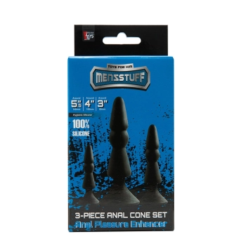 Zestaw-MENZSTUFF 3-PIECE ANAL CONE SET BLACK