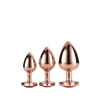 Zestaw korków analnych Gleaming Love aluminium różowe złoto