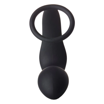 FANTASSTIC VIBRATING ANAL PLUG WITH COCKRING BLACK