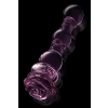 GLAZE GLASS ROSEBUD BEADED DILDO
