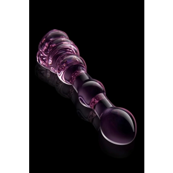 GLAZE GLASS ROSEBUD BEADED DILDO