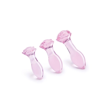 GLAZE GLASS ROSEBUD ANAL TRANING SET