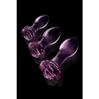 GLAZE GLASS ROSEBUD ANAL TRANING SET