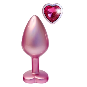 Korek analny Gleaming Love aluminium perłowy różowy medium