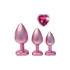 Zestaw korków analnych Gleaming Love różowy aluminium