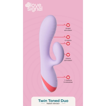 Wibrator króliczek silikonowy Twin Toned Duo Dream Toys USB 19 cm