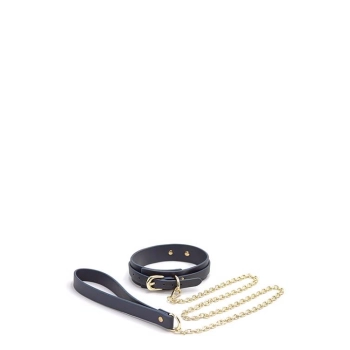 BONDAGE COUTURE COLLAR AND LEASH BLUE