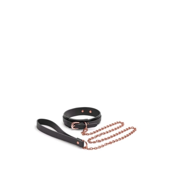 BONDAGE COUTURE COLLAR AND LEASH BLACK