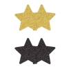PRETTY PASTIES GLITTER STARS BLACK GOLD 2 PAIR