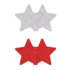 PRETTY PASTIES GLITTER STARS RED SILVER 2 PAIR
