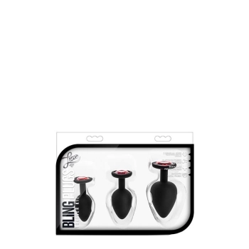 Zestaw korków analnych Blush Luxe Bling czerwony