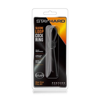 STAY HARD SILICONE LOOP COCK RING BLACK