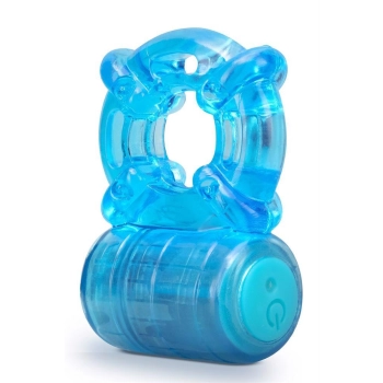 STAY HARD 5 FUNCTION COCK RING BLUE