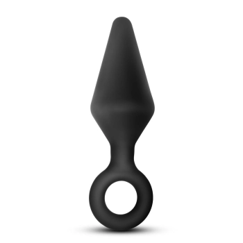 ANAL ADVENTURES PLATINUM SILICONE LOOP PLUG LARGE BLACK