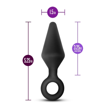 ANAL ADVENTURES PLATINUM SILICONE LOOP PLUG LARGE BLACK