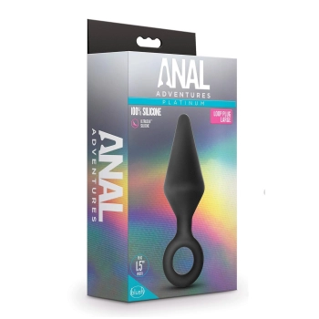 ANAL ADVENTURES PLATINUM SILICONE LOOP PLUG LARGE BLACK