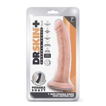 DR. SKIN PLUS 7 INCH POSABLE DILDO VANILLA