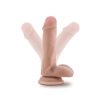 DR. SKIN PLUS  6 INCH POSABLE DILDO WITH BALLS  VANILLA