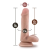 DR. SKIN PLUS  6 INCH POSABLE DILDO WITH BALLS  VANILLA
