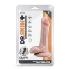 DR. SKIN PLUS  6 INCH POSABLE DILDO WITH BALLS  VANILLA