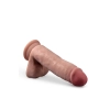DR. SKIN PLUS  7 INCH POSABLE DILDO WITH BALLS  MOCHA