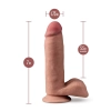 DR. SKIN PLUS  7 INCH POSABLE DILDO WITH BALLS  MOCHA