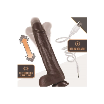 DR. SKIN SILICONE DR. MURPHY 8Â INCH THRUSTING DILDO CHOCOLATE