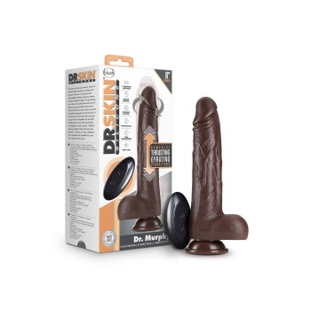DR. SKIN SILICONE DR. MURPHY 8Â INCH THRUSTING DILDO CHOCOLATE