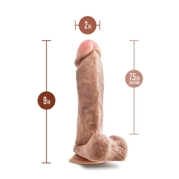 Dildo realistyczne Dr. Skin Mr. Magic z jajami beżowe 24 cm