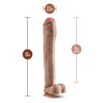 DR. SKIN MR. ED 13 INCH DILDO WITH BALLS BEIGE