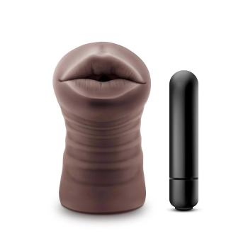 Masturbator wibrujący Krystal Blush brązowy