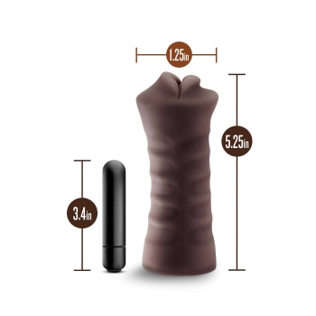 Masturbator wibrujący Krystal Blush brązowy