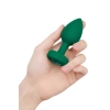 B-VIBE VIBRATING JEWEL PLUG M/L EMERALD GREEN