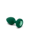 B-VIBE VIBRATING JEWEL PLUG M/L EMERALD GREEN