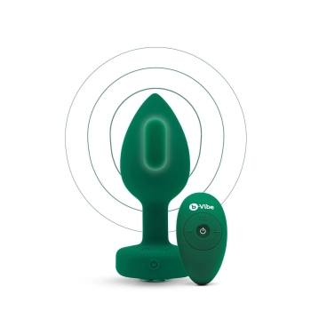 B-VIBE VIBRATING JEWEL PLUG M/L EMERALD GREEN