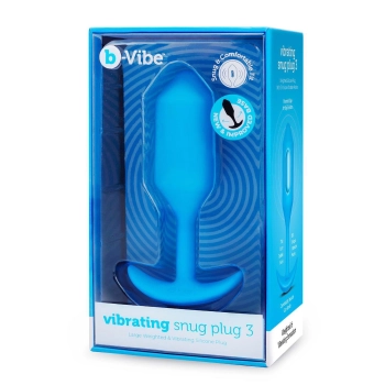 B-VIBE VIBRATING SNUG PLUG 3 BLUE