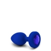 B-VIBE VIBRATING JEWEL PLUG L/XL NAVY