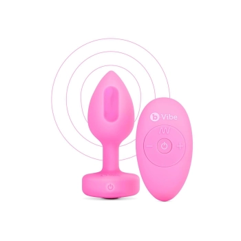 VIBRATING HEART SHAPE JEWEL PLUG SM PINK