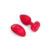 VIBRATING HEART SHAPE JEWEL PLUG ML RED