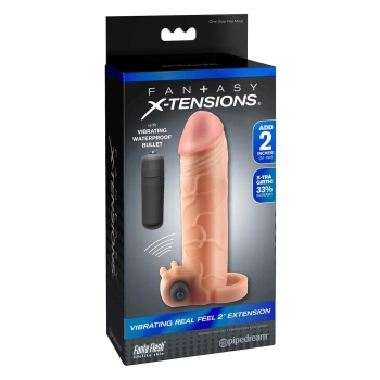 Wibracyjna przedłużka Real Feel 5 cm Pipedream jasna