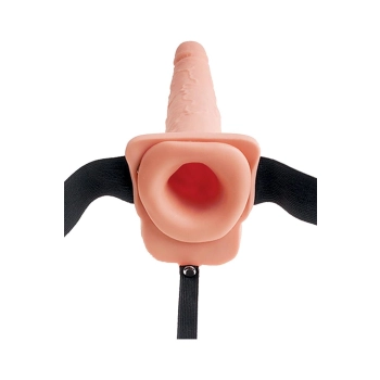 FETISH FANTASY SERIES 7 INCH SQUIRTING HOLLOW STRAP-ON LIGHT