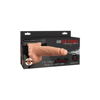 FETISH FANTASY SERIES 7 INCH SQUIRTING HOLLOW STRAP-ON LIGHT